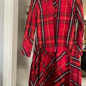 Red Plaid Two-Piece Outfit